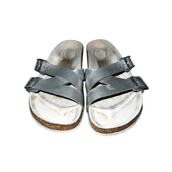 Birkenstock Yao Lux Silver Sz 39 (8-8.5)Preppy Normcore - Picture 1 of 7